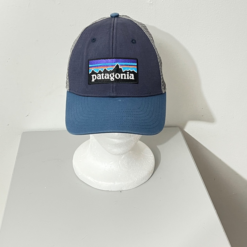 Patagonia Trucker Hat Mens OSFA Blue P-6 Logo Mesh Back Snapback Cap